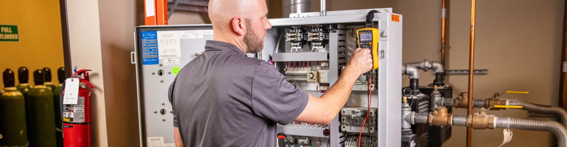 Health Choice Enterprises employee completing a routine inspection.